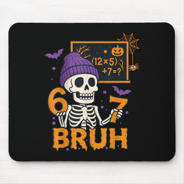 Tapis De Souris 67 Professeur Halloween Squelette Six Sept Meme Ce (Devant)