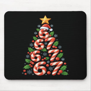 Tapis De Souris 67 Sapin de Noël Canne à Bonbons Drôle de Fête de