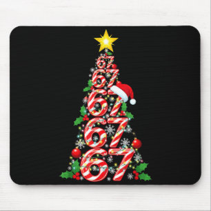 Tapis De Souris 67 Sapin de Noël Canne à Sucre Fête Six Sept Mémoi