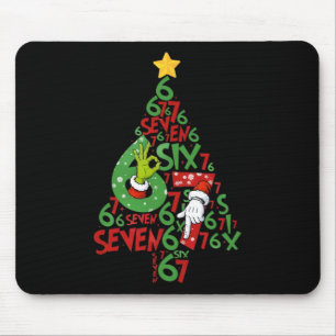 Tapis De Souris 67 Sapin de Noël Xmas Vacances Six Sept Mème Cerve