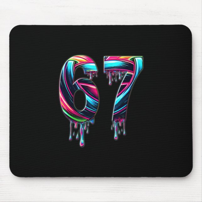 Tapis De Souris 67 Six Seven 6 7 Conception de Mème Drôle 6 7  (Devant)