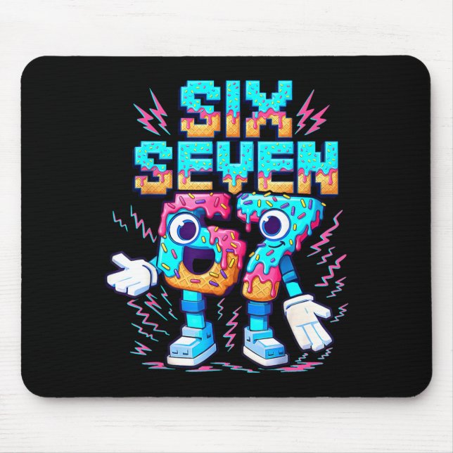 Tapis De Souris 67 Six Seven 6-7 - Funny Italian Brainrot Ice Crea (Devant)