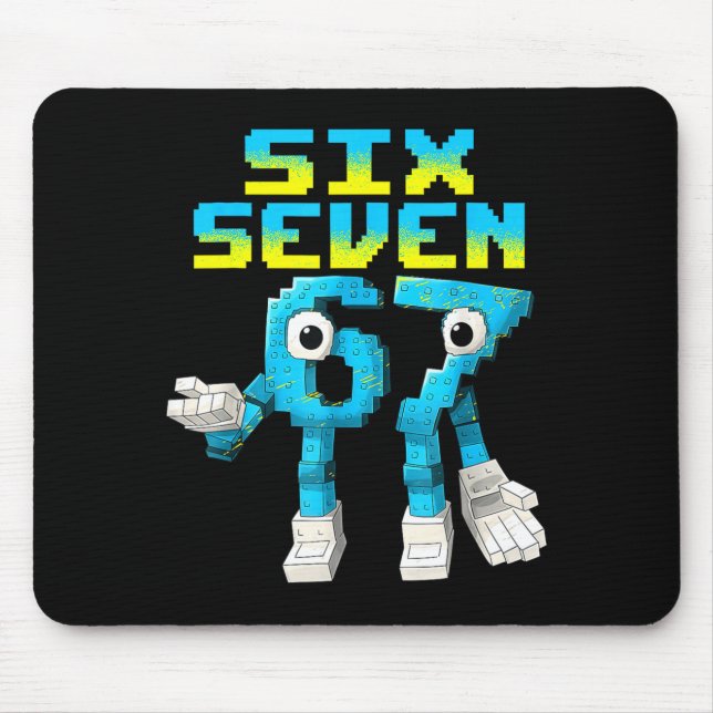 Tapis De Souris 67 Six Seven 6-7 - Funny Italian Brainrot Kids Gam (Devant)
