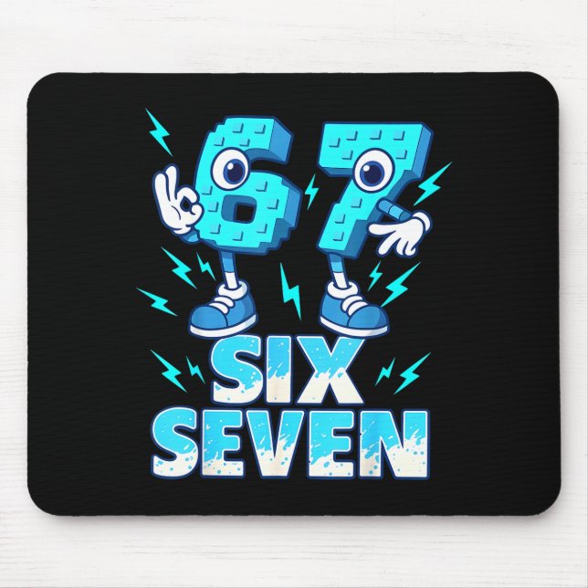 Tapis De Souris 67 Six Seven 6-7 - Funny Italian Brainrot Kids Gam (Devant)