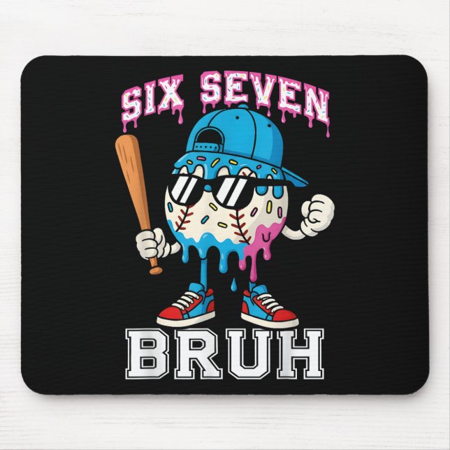 Tapis De Souris 67 Six Seven Baseball Crème Glacée Drip Numéro 67  (Devant)