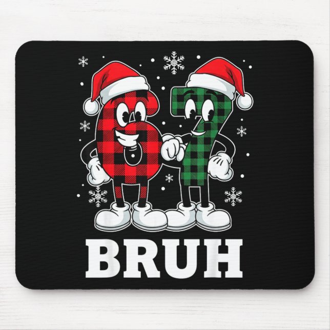 Tapis De Souris 67 Six Seven Christmas Bruh Funny Italian Brainrot (Devant)