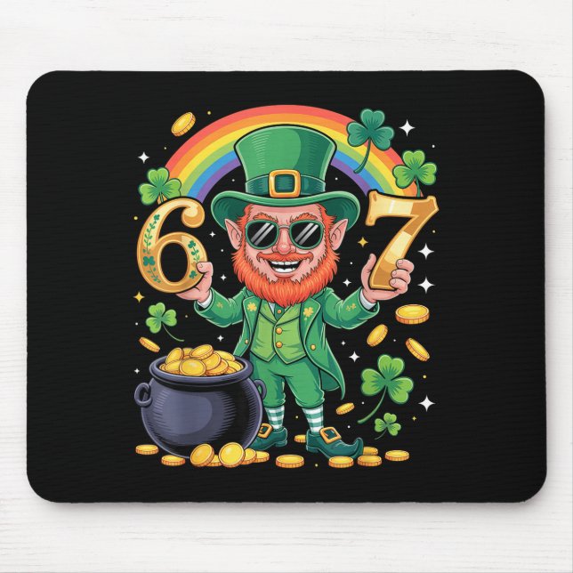 Tapis De Souris 67 Six Seven Drôle 6 7 Mème Saint-Patrick Leprec (Devant)