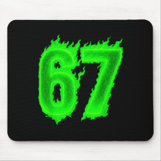 Tapis De Souris 67 Six Seven Flamme Verte Colorée Cool Drôle 6 7 M