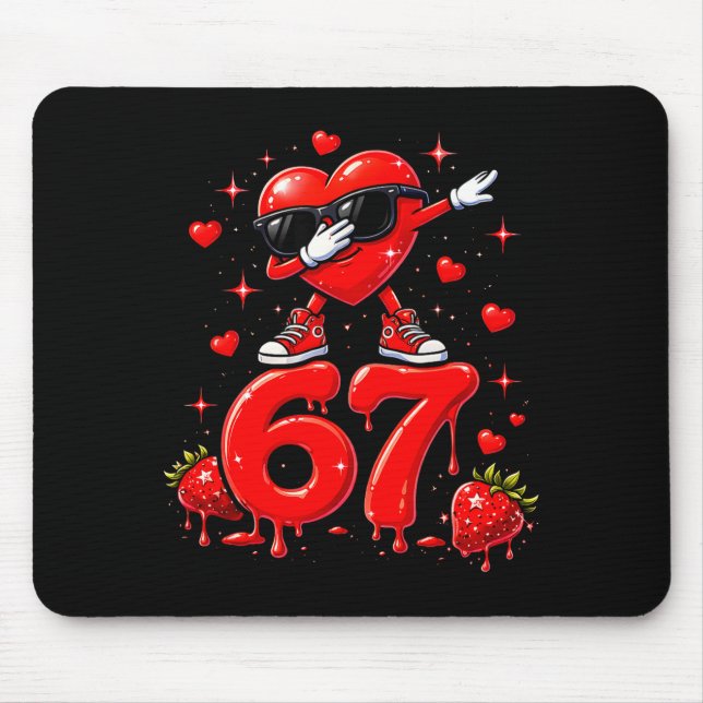 Tapis De Souris 67 Six Seven Glace Memes Drôle Saint-Valentin  (Devant)