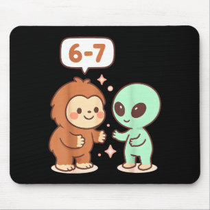 Tapis De Souris 67 Six Seven Mème Drôle Bigfoot Alien Sasquatch Uf