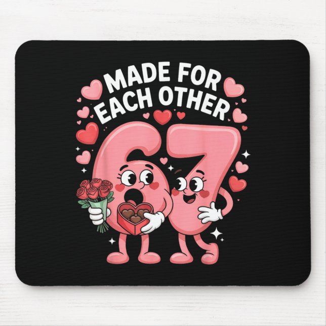 Tapis De Souris 67 Six Seven Mème Gen Alpha Saint-Valentin Coquett (Devant)