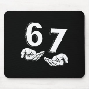 Tapis De Souris 67 Six Seven Mème Langue Génération Alpha 6 7 Main