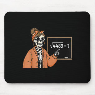 Tapis De Souris 67 Squelette d'enseignant Halloween Racine carrée