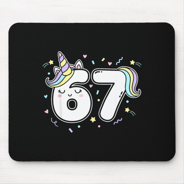 Tapis De Souris 67 Unicorn Six Seven 6-7 Meme  (Devant)