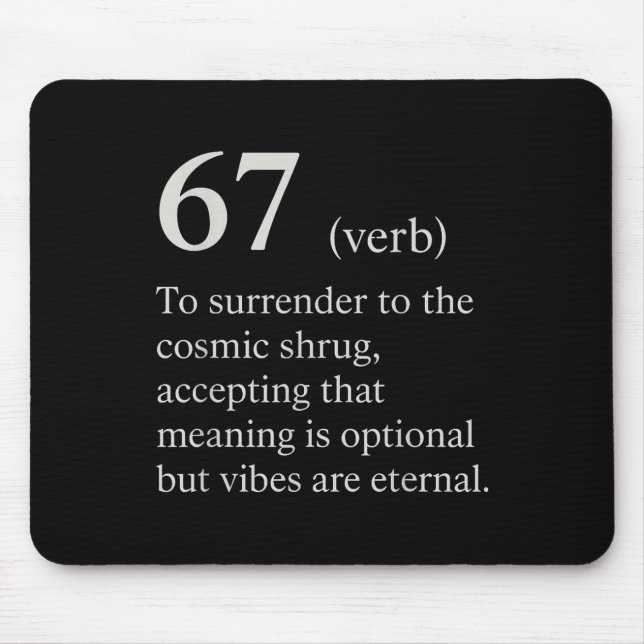 Tapis De Souris 67 Verb Definition Meme Funny Internet Joke Trendi (Devant)