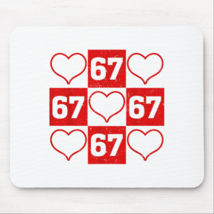 Tapis De Souris 67 Xoxo Cœur Mignon Saint-Valentin 6 7 Six Sept M