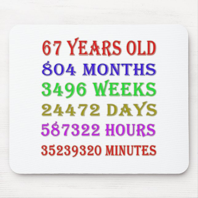 Tapis De Souris 67e anniversaire Jalons (Devant)