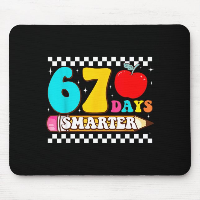 Tapis De Souris 67e jour d'école 67 jours plus intelligent enseign (Devant)