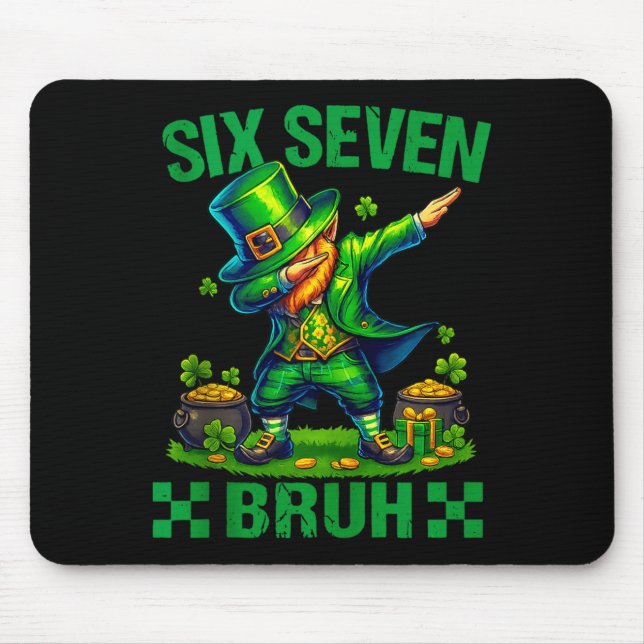 Tapis De Souris 6 7 Saint-Patrick pour garçons drôle irlandais Dab (Devant)