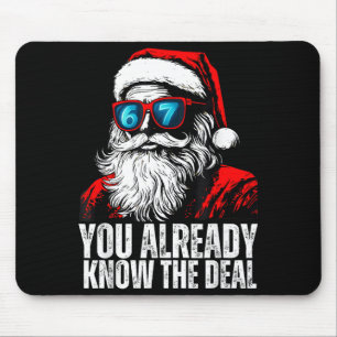 Tapis De Souris 6 7 Visage de Père Noël Six Sept Mème Drôle 67 Noë