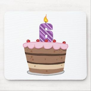 Tapis De Souris 6 ans sur le gâteau d'anniversaire