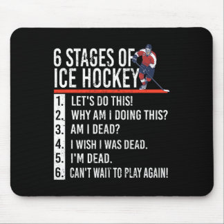 Tapis De Souris 6 étapes du hockey sur glace et joueur de hockey 