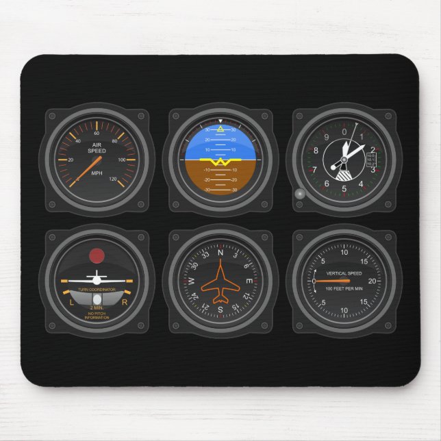 Tapis De Souris 6 Pack of Airplane Gauges (Devant)