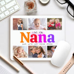 Tapis De Souris 6 Photo Collage Love You Nana Multicolor Arc en ci<br><div class="desc">"Je t'aime Nana." Elle aime chaque minute avec ses petits-enfants. Un visuel ludique, fantaisiste et élégant de la typographie audacieuse colorée à l'arc-en-ciel et de la typographie manuscrite noire recouvrent un coeur rose pâle et doux et un arrière - plan blanc. Ajoutez 6 photos chères de votre choix et customisez...</div>