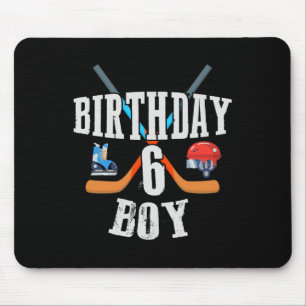 Tapis De Souris 6e anniversaire Garçon Hockey sur glace 6 ans Anni