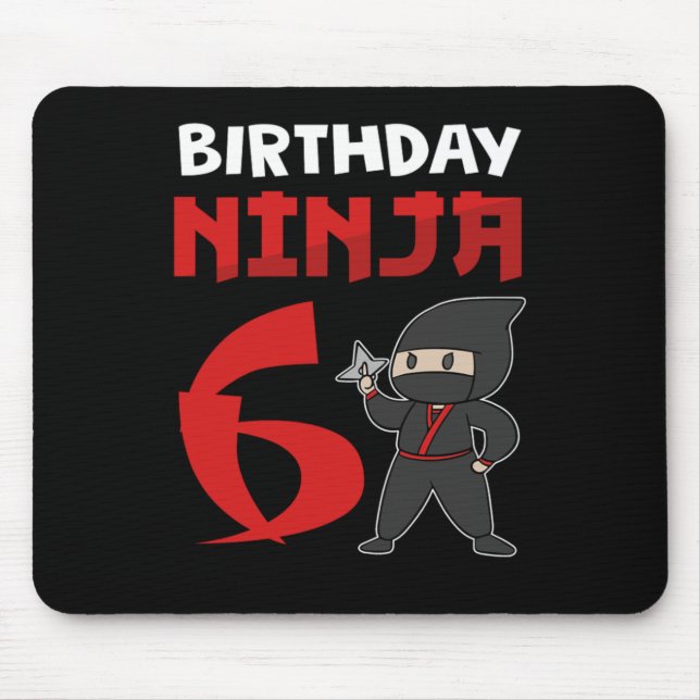 Tapis De Souris 6e anniversaire Ninja 6 ans Costume Ninja Cadeau (Devant)