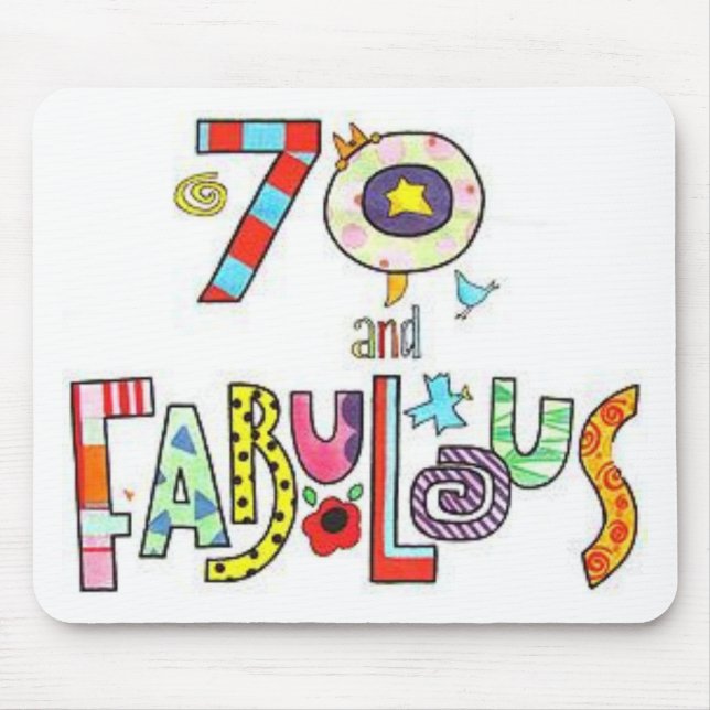 Tapis De Souris 70 and Fabulous Happy 70th Birthday (Devant)