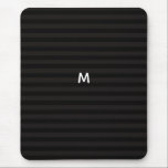 Tapis De Souris 7 Option Bandes Noires Monogrammes Modernes<br><div class="desc">Décorez votre tapis de souris d'ordinateur avec ces bandes noires et grises et monogramme personnalisé pour personnaliser.</div>
