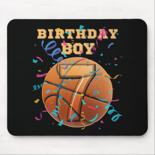 Tapis De Souris 7e anniversaire garçon Sept 7 ans de basket-ball j