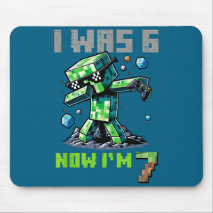 Tapis De Souris 7e anniversaire j'ai 6 maintenant je suis 7 pixel 