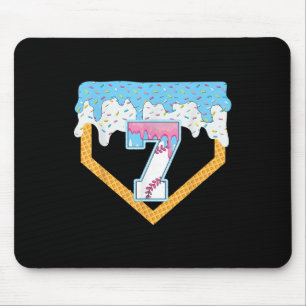 Tapis De Souris 7e Baseball Crème de glace Drip Baseball Drit Birt