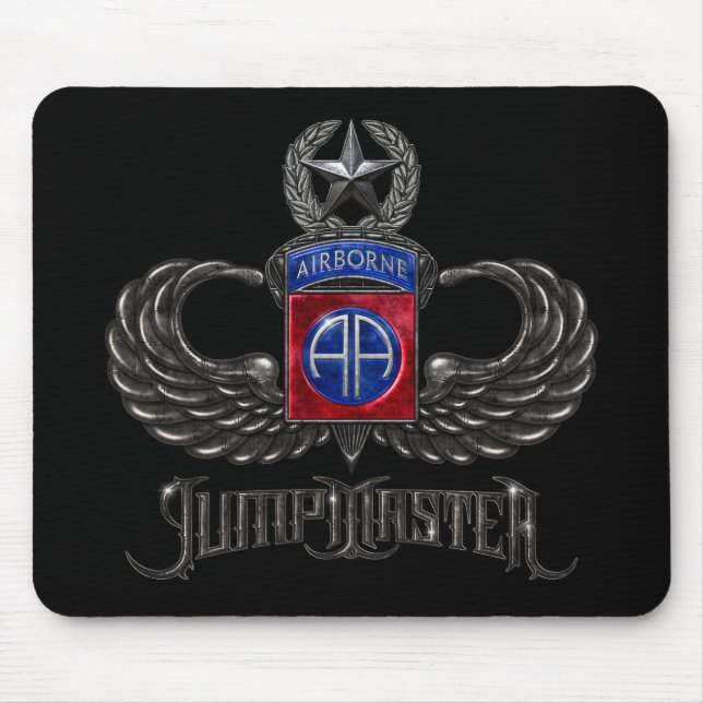 Tapis De Souris 82e Jumpmaster Airborne Black Mousepad (Devant)