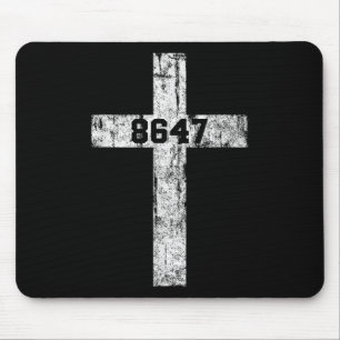 Tapis De Souris 8647 Anti Trump Croix Chrétien Jésus 86 47 Rétro