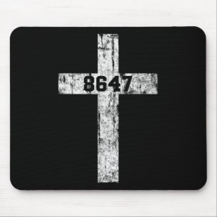 Tapis De Souris 8647 Anti Trump Croix Chrétien Jésus 86 47 Rétro