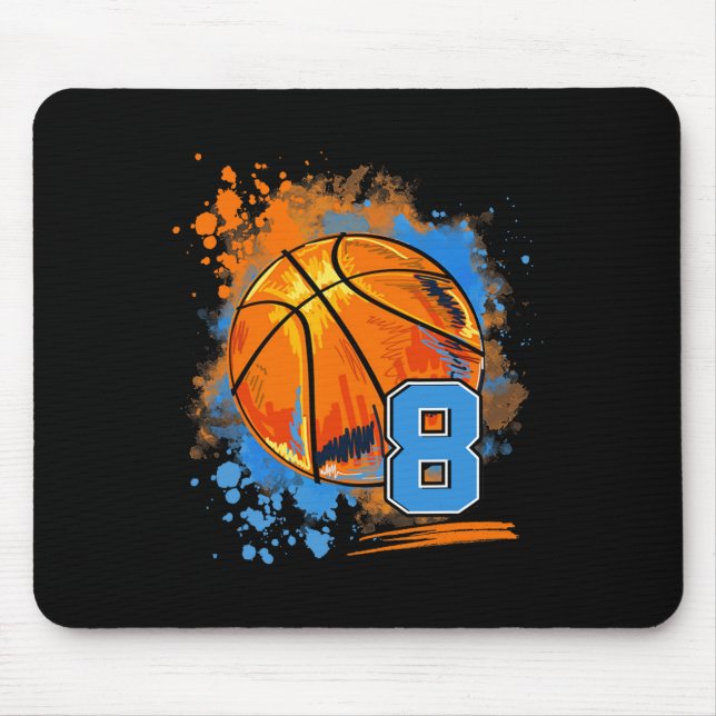 Tapis De Souris 8 ans 8e anniversaire Basketball (Devant)