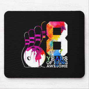 Tapis De Souris 8 ans d'être génial Bowling 8e anniversaire