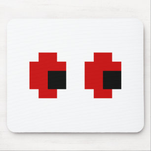 Tapis De Souris 8 bits Éffrayants yeux rouges