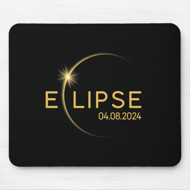 Tapis De Souris 8 Éclipse solaire totale 2024 (Devant)