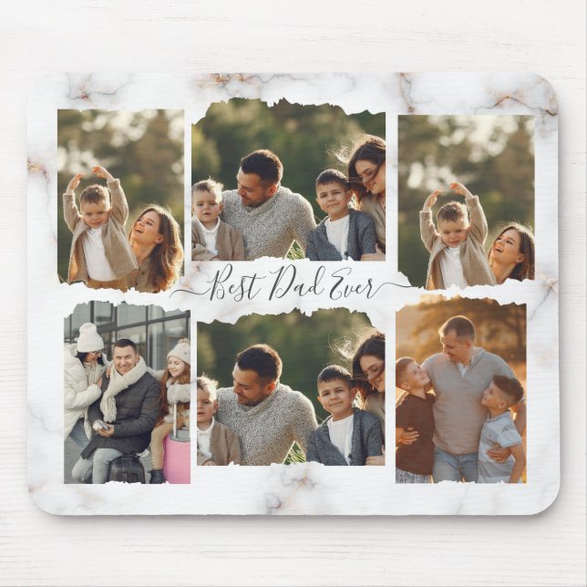 Tapis De Souris 8 Huit Photo Moderne Élégant Collage Famille Amour (Devant)