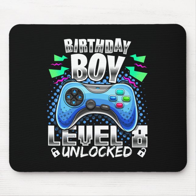 Tapis De Souris 8 Vidéo Déverrouillée Jeu 8e Anniversaire Gamer Ca (Devant)