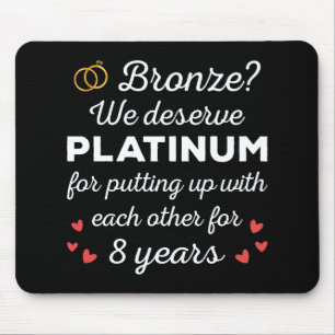 Tapis De Souris 8ème anniversaire Mariage I - Bronze Funny Couple