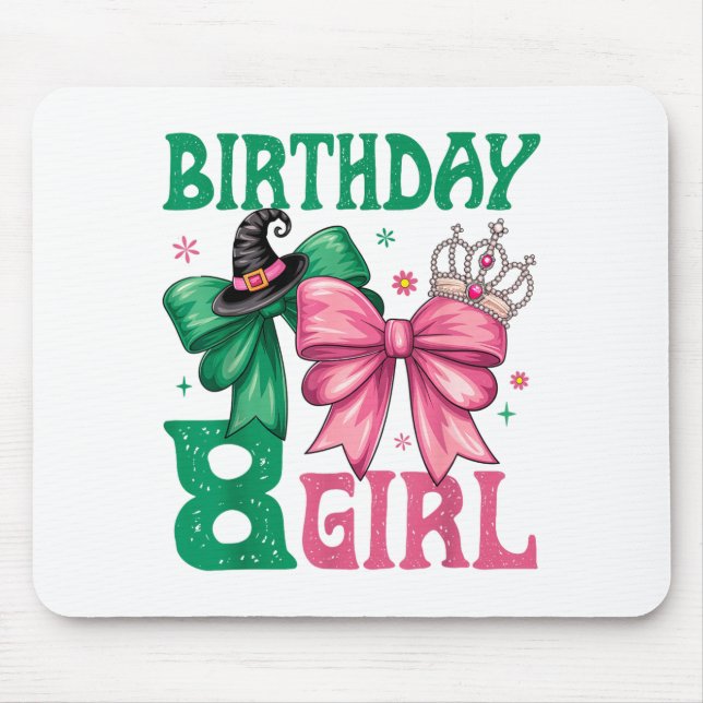 Tapis De Souris 8th Birthday Girl Witch Nk Green 8 Year Old Birthd (Devant)