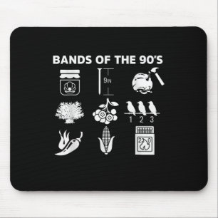 Tapis De Souris 90s Musique Bandes Icônes Pop Culture Funny Retro 