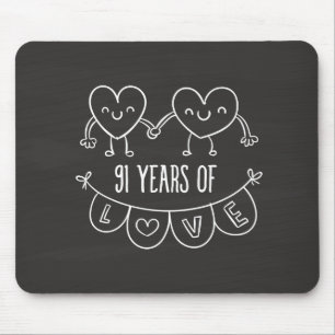 Tapis De Souris 91e Anniversaire Coeurs de la calèche