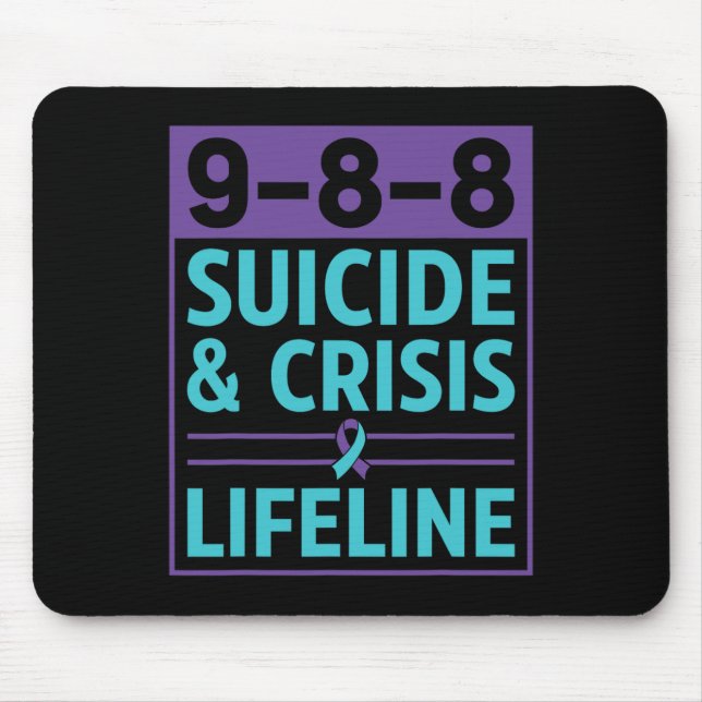 Tapis De Souris 988 Prévention Du Suicide Et De La Crise (Devant)