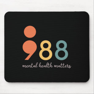 Tapis De Souris 988 Semicolon Problèmes de santé mentale Suicide P